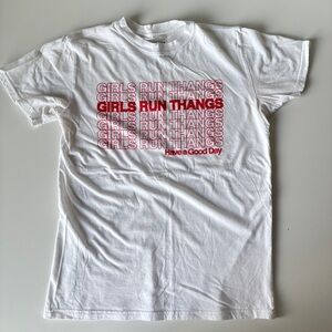 White 100% Cotton Graphic T-Shirt, Size S